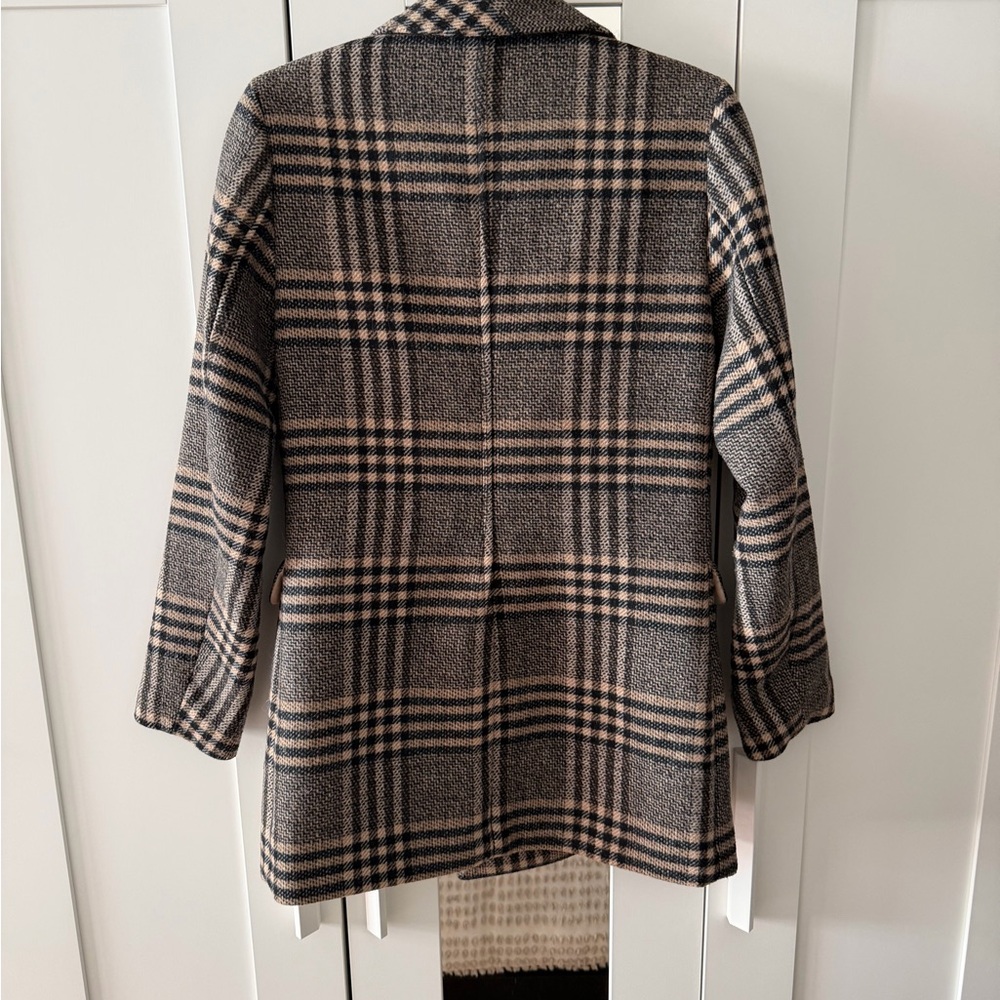 Abercrombie & Fitch Black and Tan Plaid Blazer - Picture 2 of 5